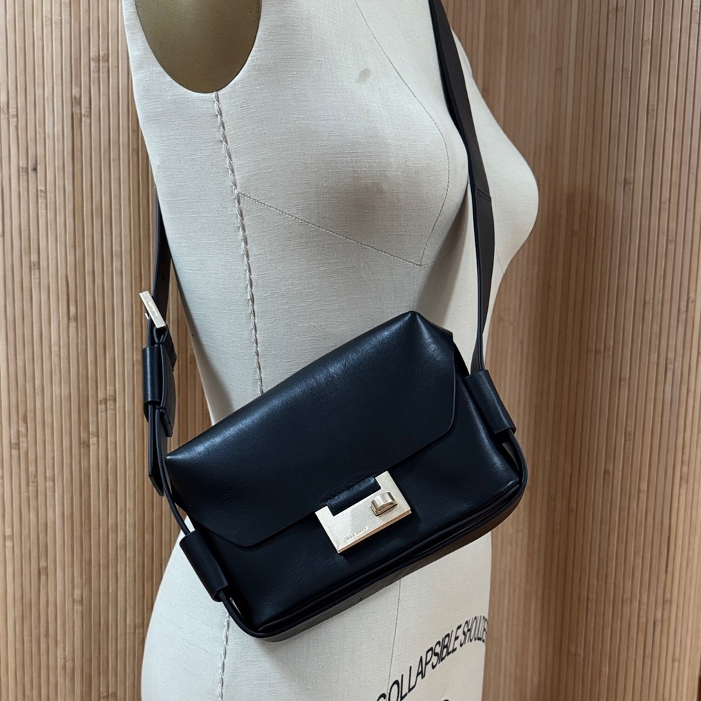 All Saints Black Leather Crossbody Bag